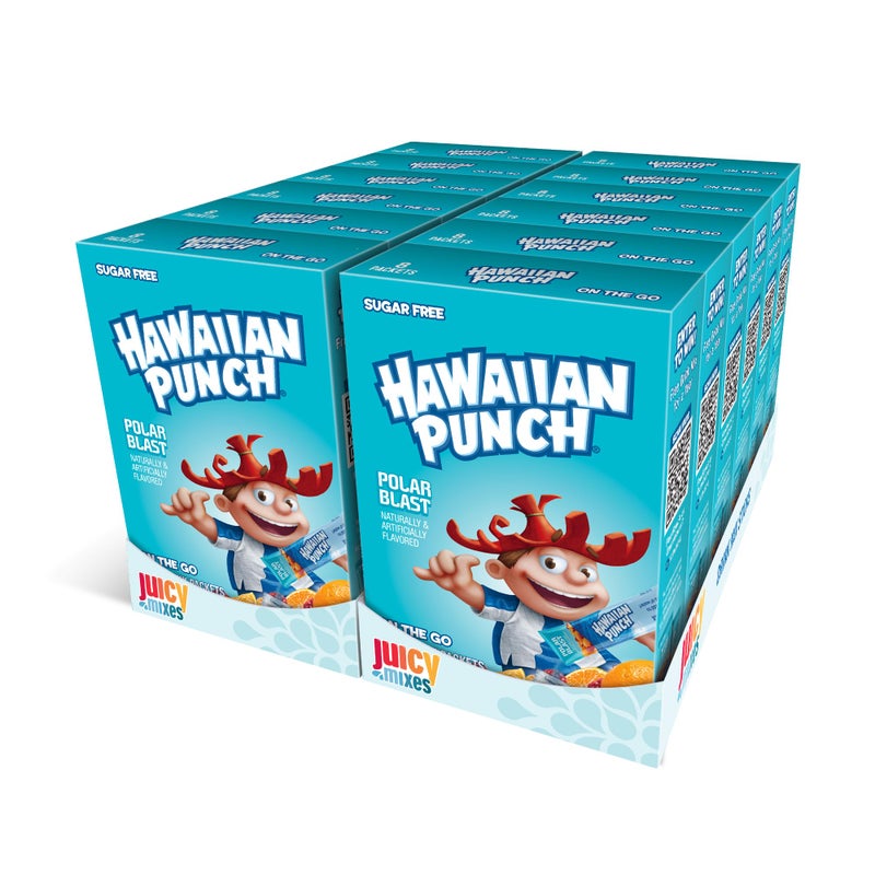Juicy Mixes Hawaiian Punch Powder Drink Mix - Sugar Free & Delicious, Excellent source of Vitamin C (Polar Blast, 96 Sticks) - Image 1